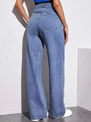 High Rise Loose Baggy Boyfriend Jeans - Wide Leg Denim - EITRAM
