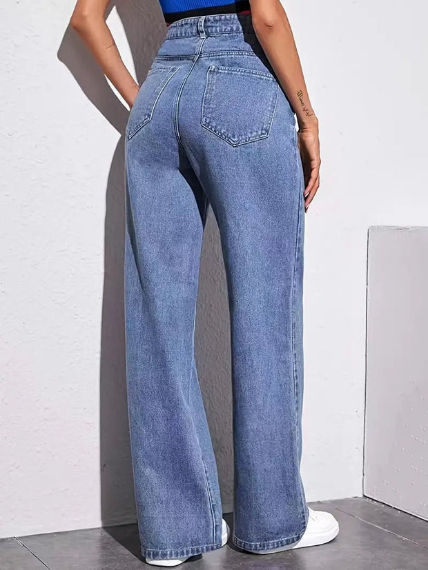 High Rise Loose Baggy Boyfriend Jeans - Wide Leg Denim - EITRAM