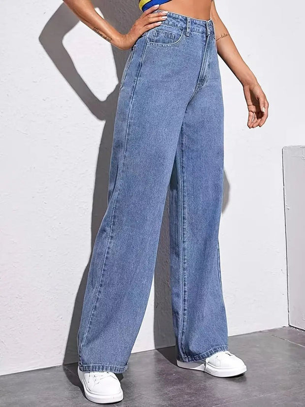 High Rise Loose Baggy Boyfriend Jeans - Wide Leg Denim - EITRAM
