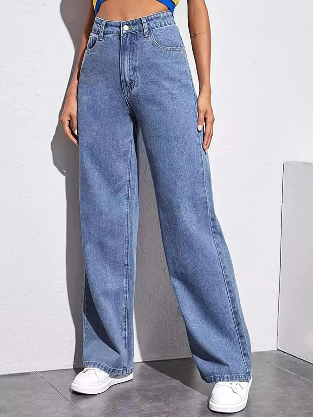 High Rise Loose Baggy Boyfriend Jeans - Wide Leg Denim - EITRAM