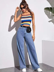 High Rise Loose Baggy Boyfriend Jeans - Wide Leg Denim - EITRAM