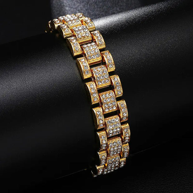 Hip Hop Cuban Chain Diamond Watch Band (EU/US Style) - EITRAM
