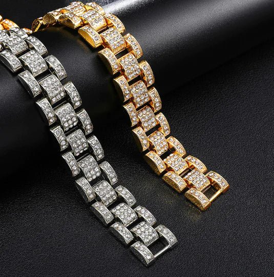 Hip Hop Cuban Chain Diamond Watch Band (EU/US Style) - EITRAM