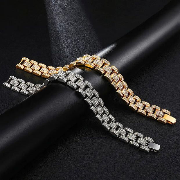 Hip Hop Cuban Chain Diamond Watch Band (EU/US Style) - EITRAM