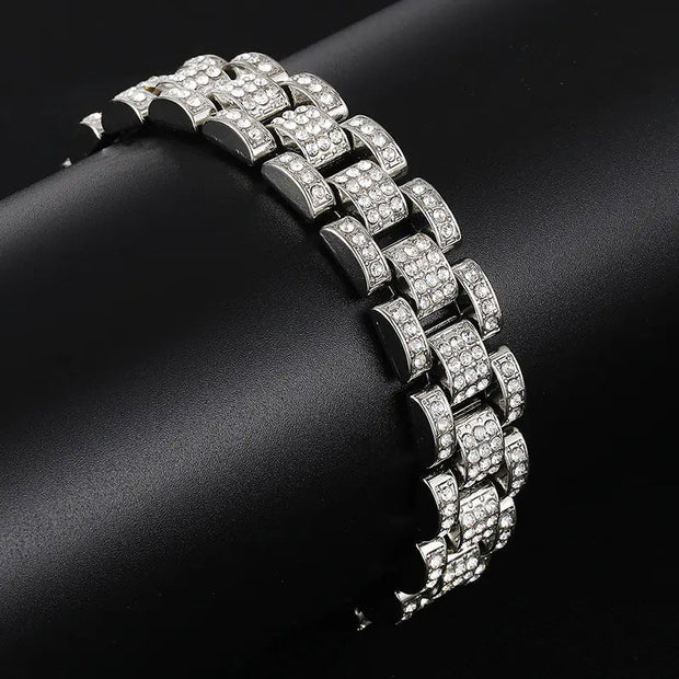 Hip Hop Cuban Chain Diamond Watch Band (EU/US Style) - EITRAM