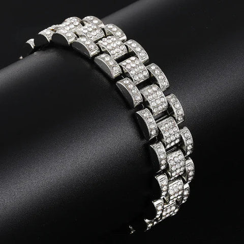 Hip Hop Cuban Chain Diamond Watch Band (EU/US Style) - EITRAM