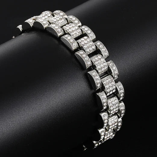 Hip Hop Cuban Chain Diamond Watch Band (EU/US Style) - EITRAM