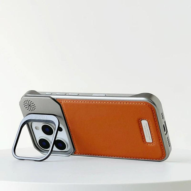 MagSafe PU Leather Phone Case with Kickstand – iPhone 12–16 Pro Max - EITRAM