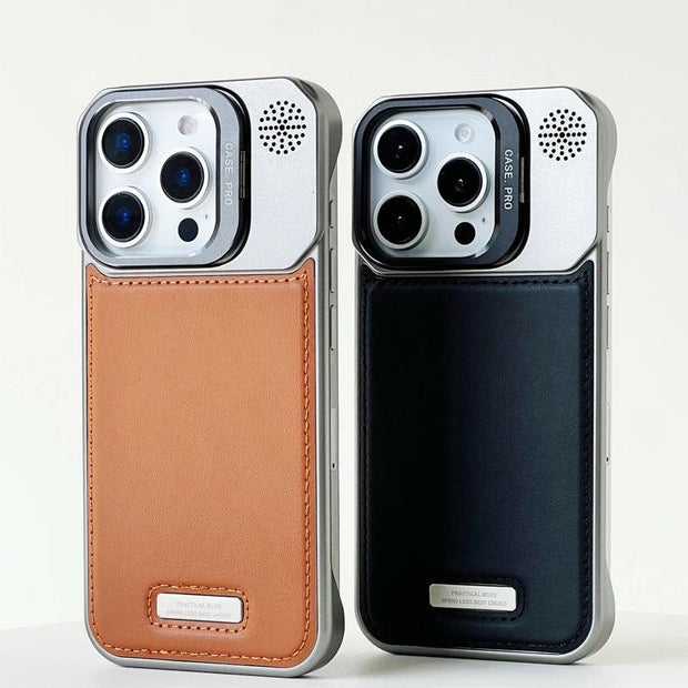 MagSafe PU Leather Phone Case with Kickstand – iPhone 12–16 Pro Max - EITRAM